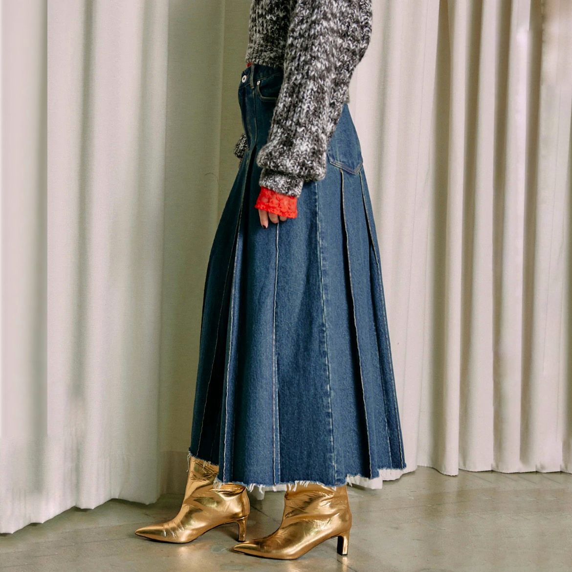 MAISON SPECIAL - 【残り一点】Pleated Denim Skirt | ACRMTSM ONLINE