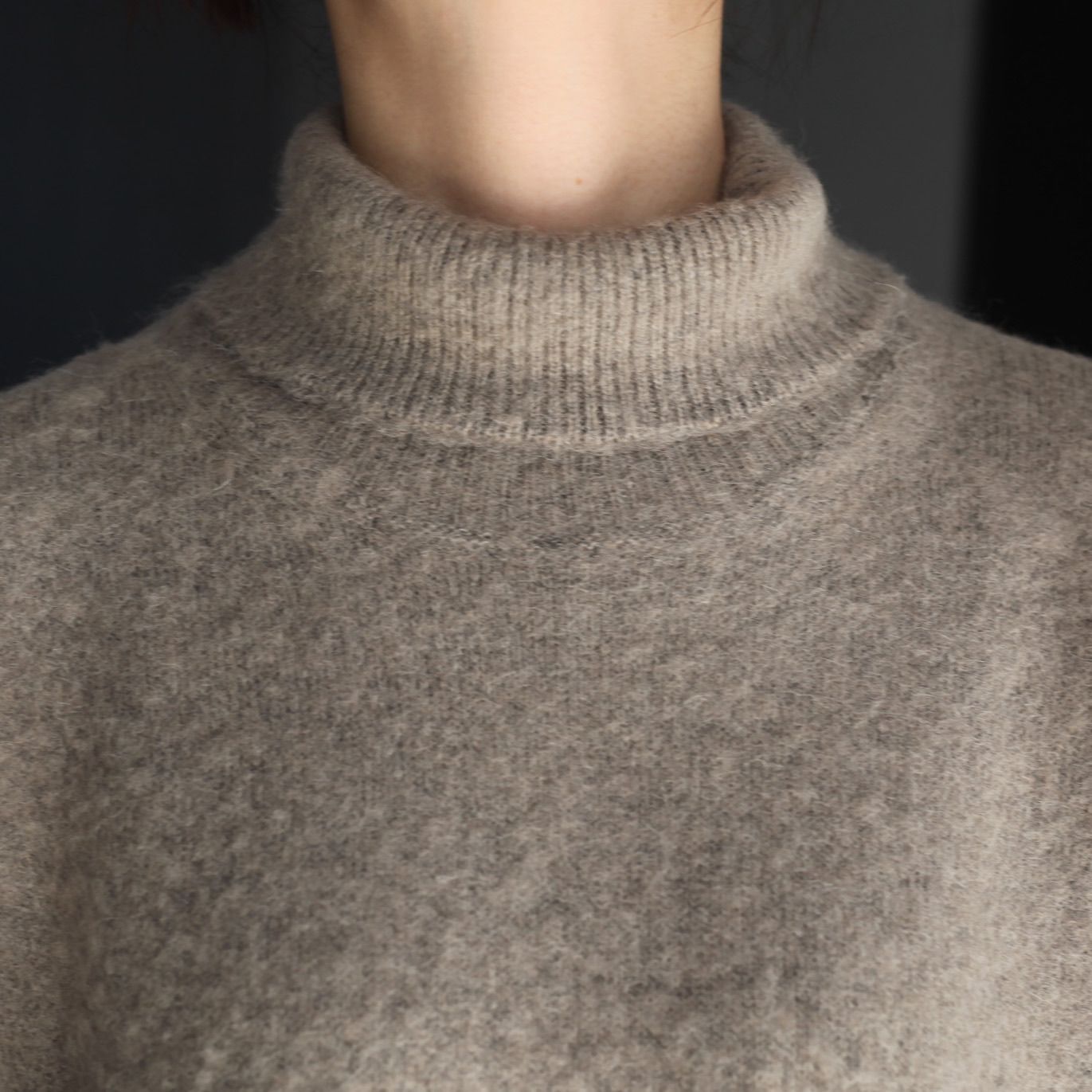 【残り一点】Wool/Alpaca Milled Knit Turtle Neck LS