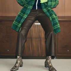 【残り一点】Washed Vegan Leather Wide Straight Pants