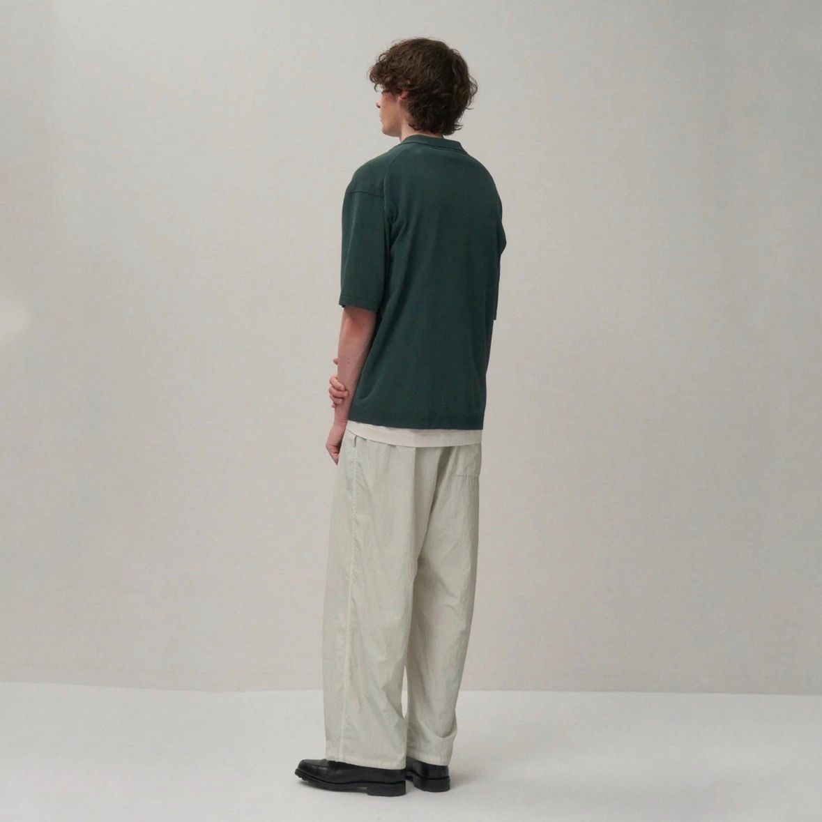 【残り一点】Fine Ice Cotton Skipper Polo Sweater