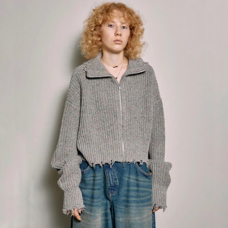 Mohair Border 2way Mesh Knit/モヘアボーダー2WAYメッシュニット