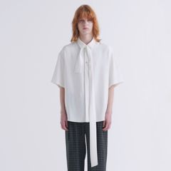 【残り一点】Broad Cloth Bow Tie Short Sleeve Shirt