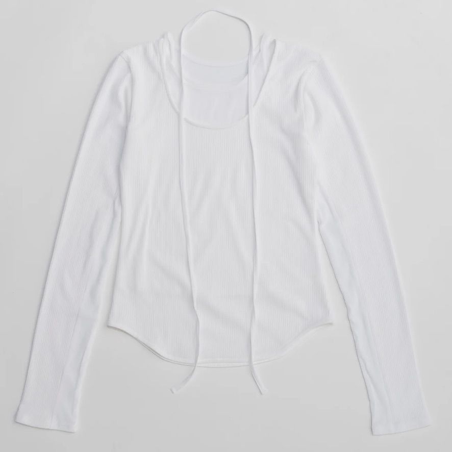 【残り一点】レイヤードリブトップス
