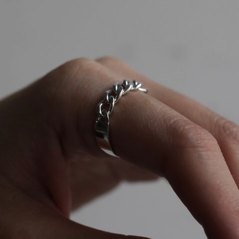 【残り一点】Curb Chain Narrow ID Ring(5mm)