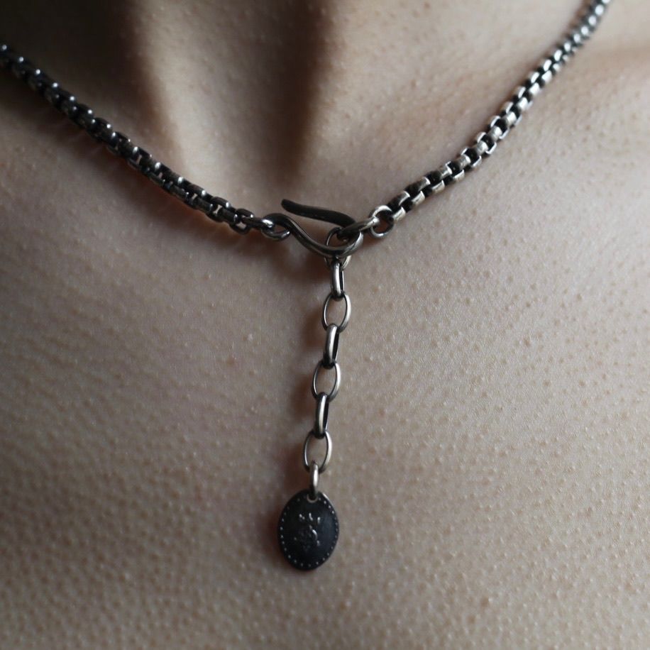 【お取り寄せ注文可能】Square Block Chain Long Necklace(SILVER)