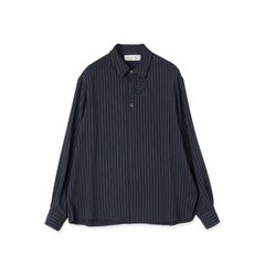 【残り一点】Stripe Double Cloth Chin Tab Long Sleeve Shirt
