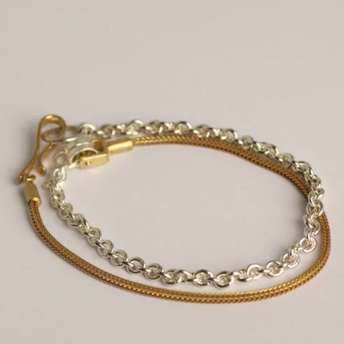 【お取り寄せ注文可能】Double Layer Bracelet A: Foxtail Chain