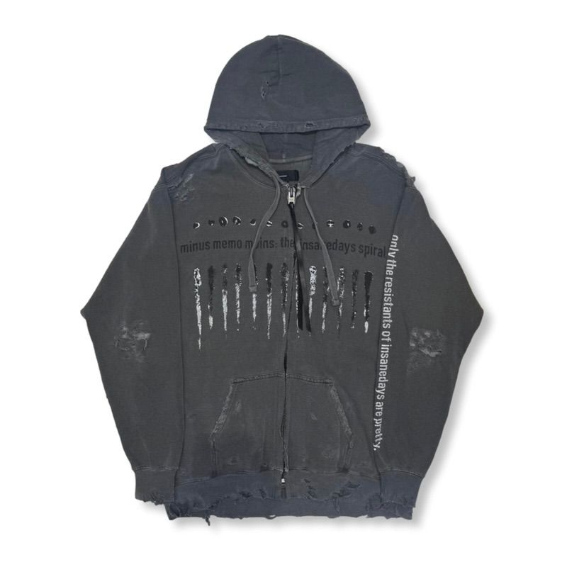 【残り一点】Bootleg Zip Up Hoodie With Damaged(SHINE)