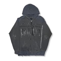 【残り一点】Bootleg Zip Up Hoodie With Damaged(SHINE)