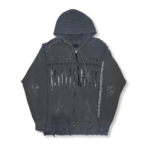 【残り一点】Bootleg Zip Up Hoodie With Damaged(SHINE)