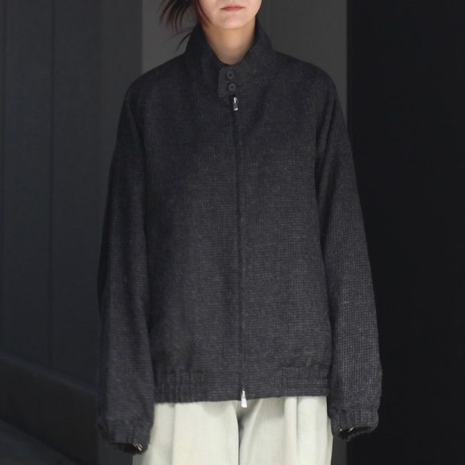 【残り一点】Alpaca Hound Tooth Harrington Jacket