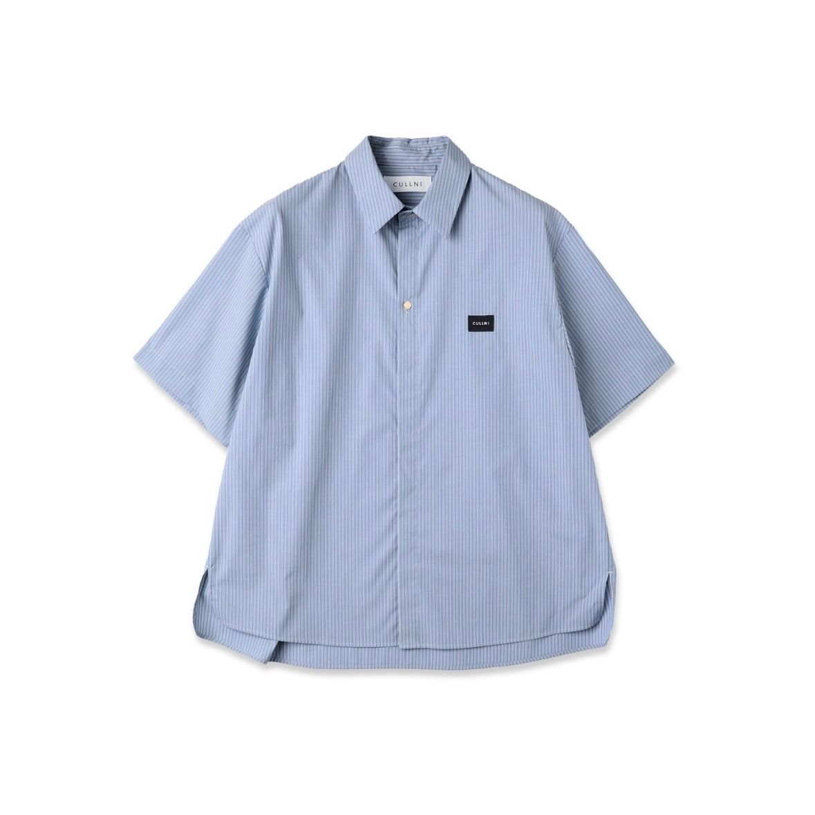 【残り一点】High Count Broad Embroidery Patch Short Sleeve Stripe Shirt