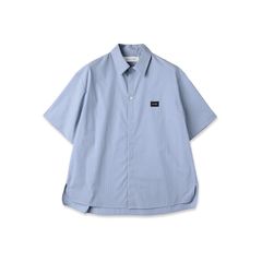 【残り一点】High Count Broad Embroidery Patch Short Sleeve Stripe Shirt