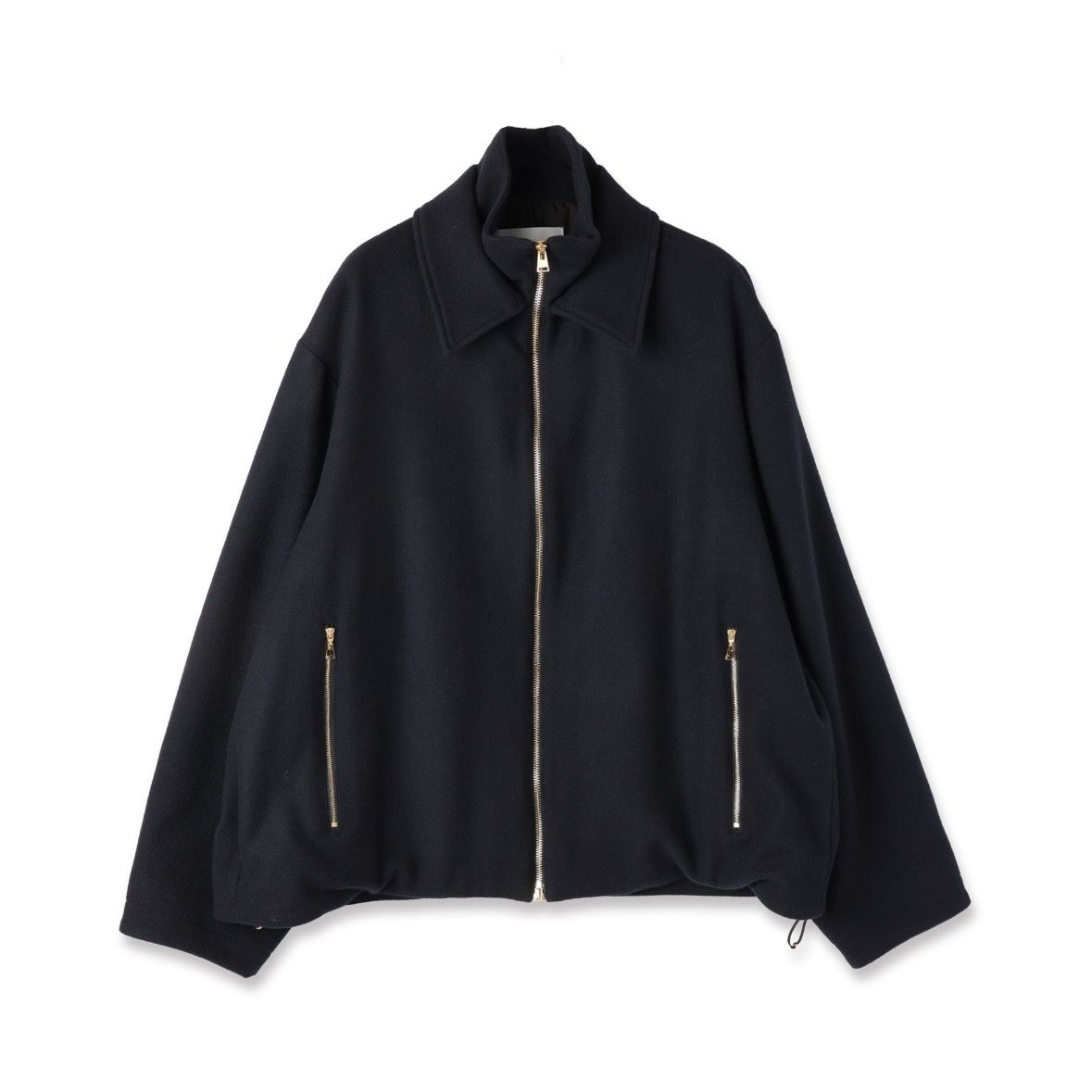 【残り一点】Lamb Wool Melton Double Collar Zip Up Jacket