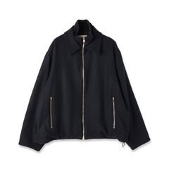 【残り一点】Lamb Wool Melton Double Collar Zip Up Jacket