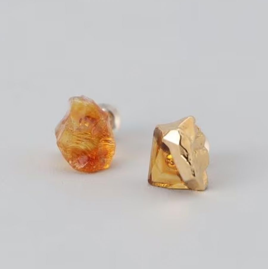 【お取り寄せ注文可能】Rough Stone Citrine Earrings(両耳用）