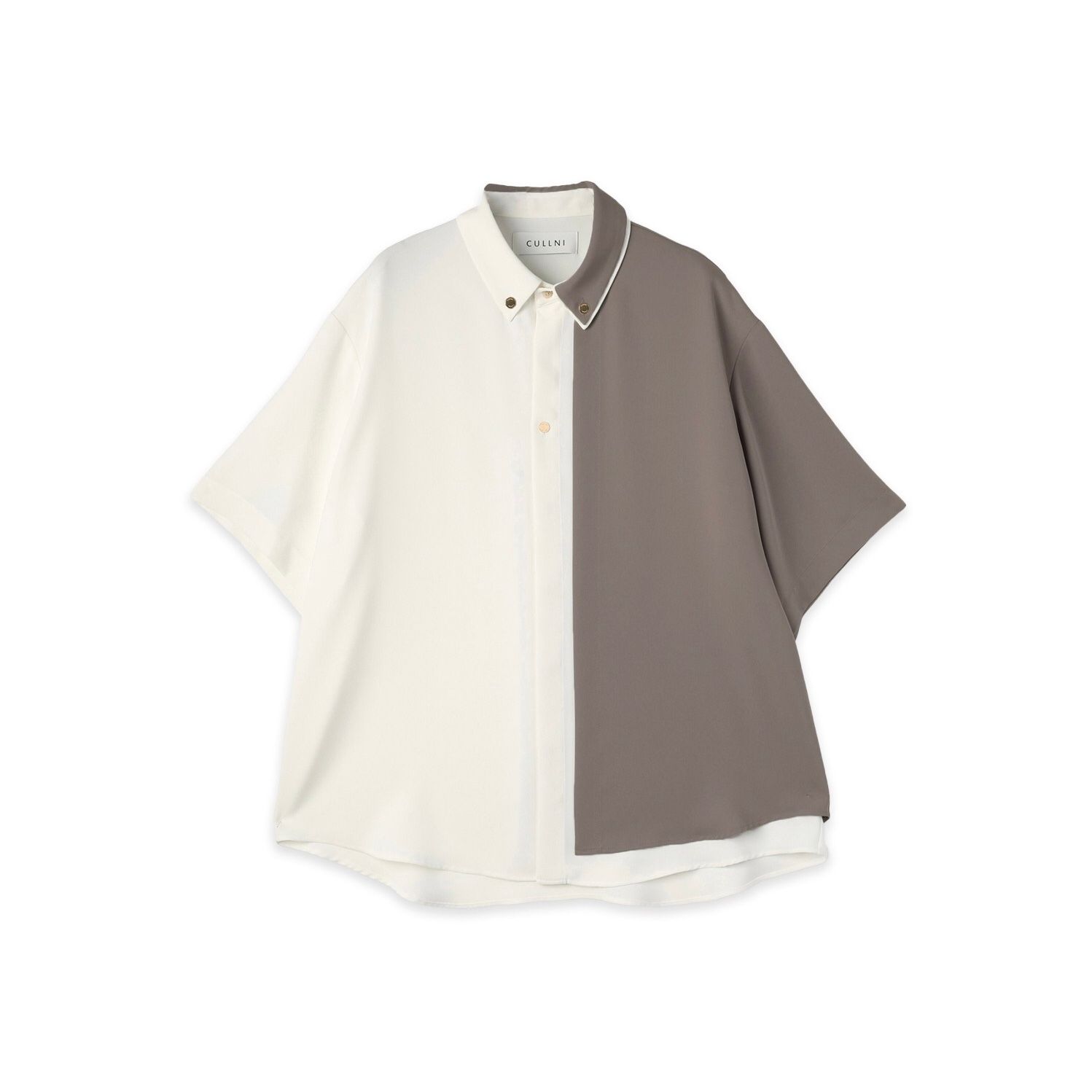 【残り一点】Double Cloth Layered Bi-Color Short Sleeve Shirt