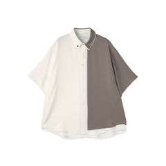 【残り一点】Double Cloth Layered Bi-Color Short Sleeve Shirt