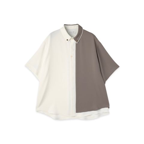 【残り一点】Double Cloth Layered Bi-Color Short Sleeve Shirt