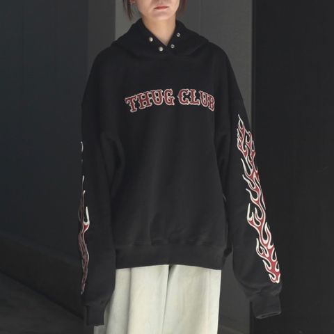 【残り一点】Leather Flame Hoodie