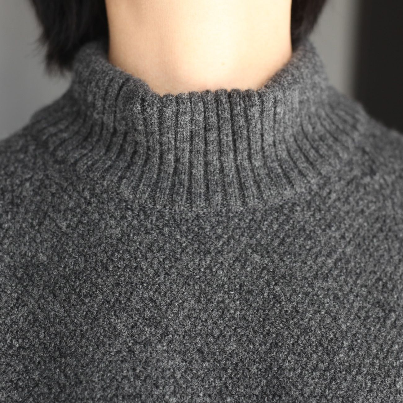 ATON - 【残り一点】Wool Kanoko Mockneck Sweater | ACRMTSM ONLINE STORE