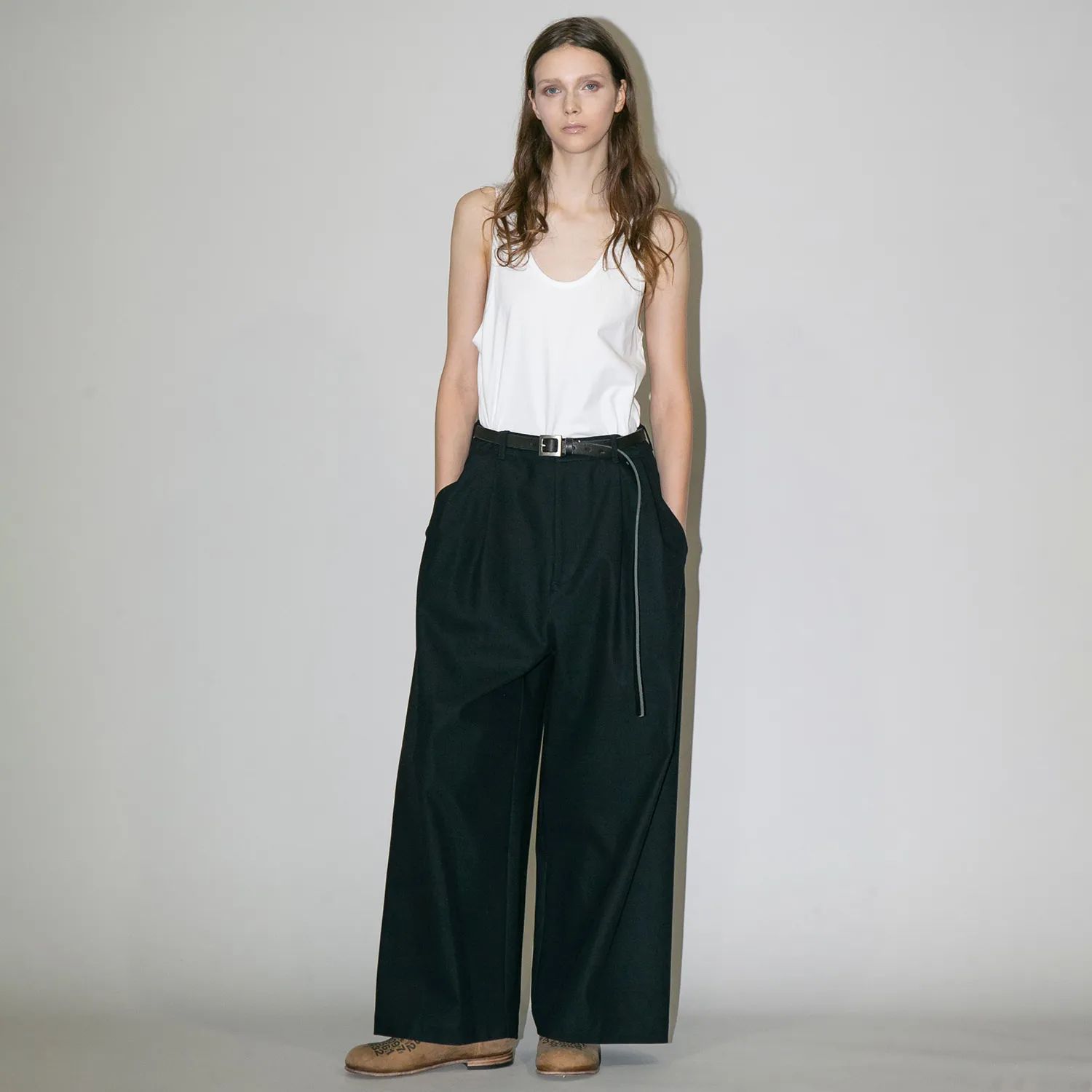 【残り一点】コットンツイルワイドパンツ