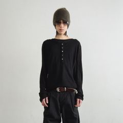 【残り一点】Double Layered Long Sleeve Henley T Shirt