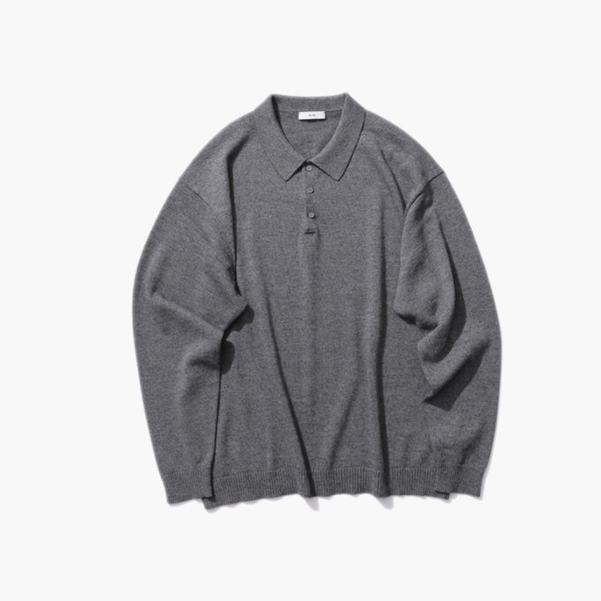 ATON - 【残り一点】Wool Washi Polo Sweater | ACRMTSM ONLINE STORE