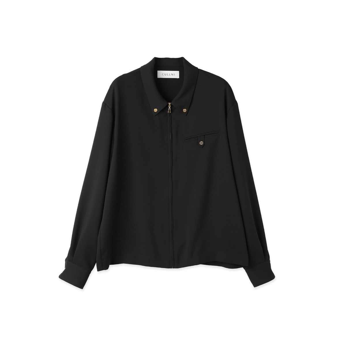 【残り一点】Dry Stretch Cloth Button-Tab Pocket Zip Up Shirt