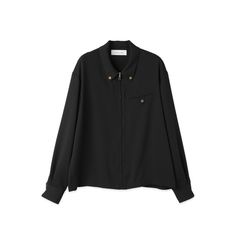 【残り一点】Dry Stretch Cloth Button-Tab Pocket Zip Up Shirt