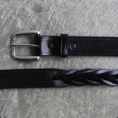 【残り一点】1/4 Long Tip Braided Belt(BLACK×NICKEL)