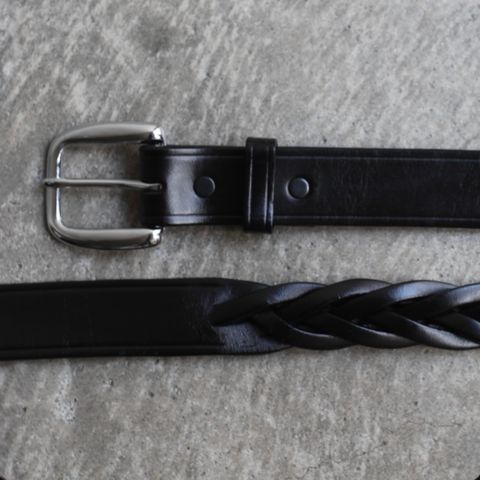 【残り一点】1/4 Long Tip Braided Belt(BLACK×NICKEL)
