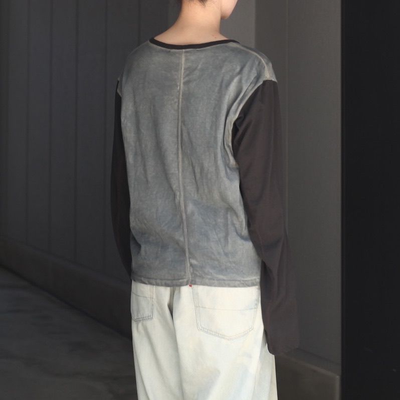 【残り一点】Dirty Dyed Long Sleeve Baseball T-Shirt