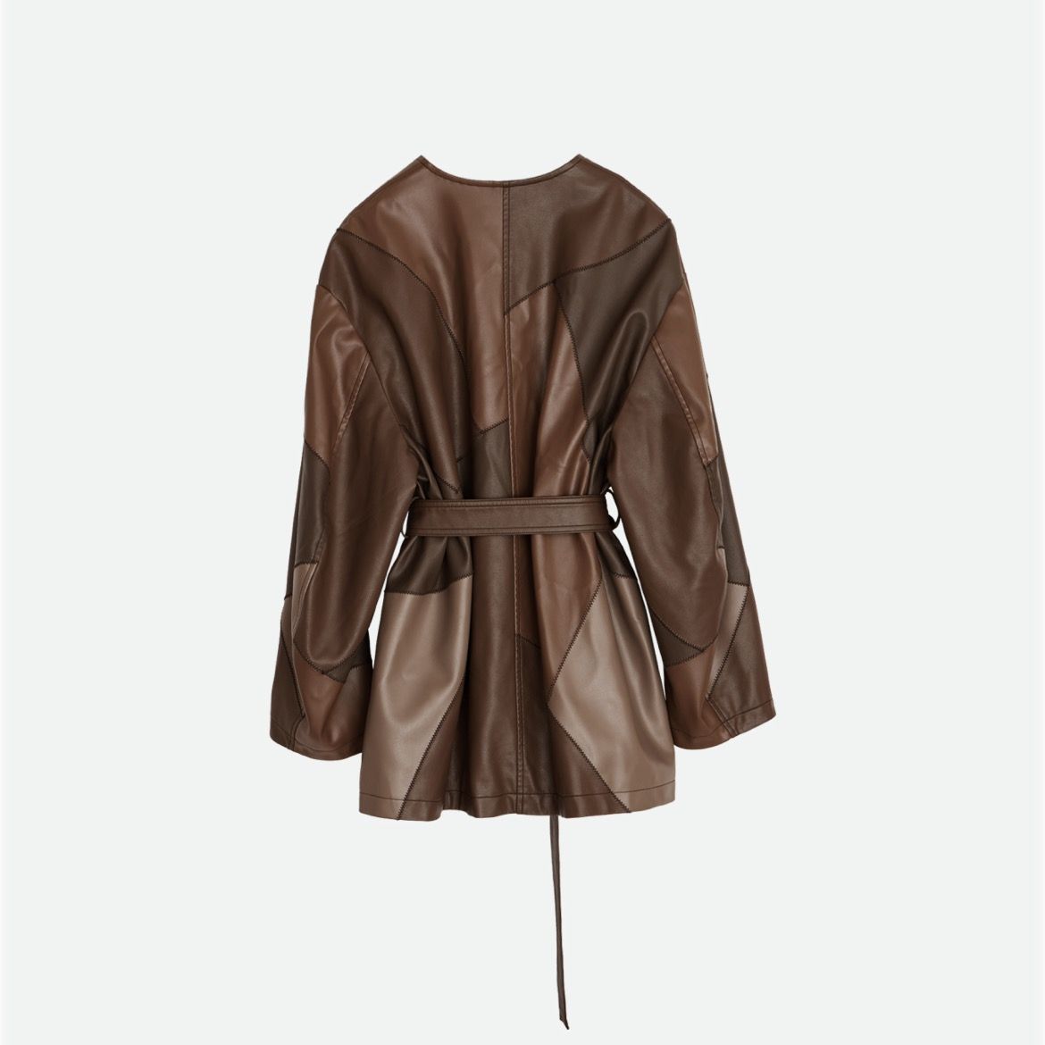 【残り一点】Patchwork Fake Leather Jacket
