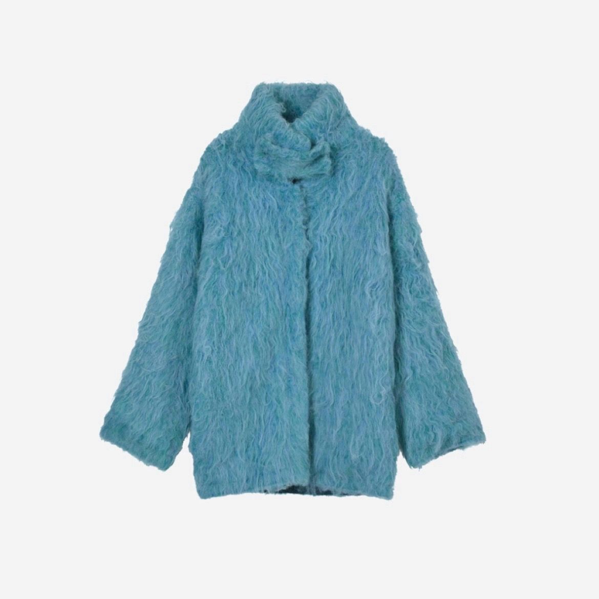 【残り一点】Big Collar Knit Fur Jacket