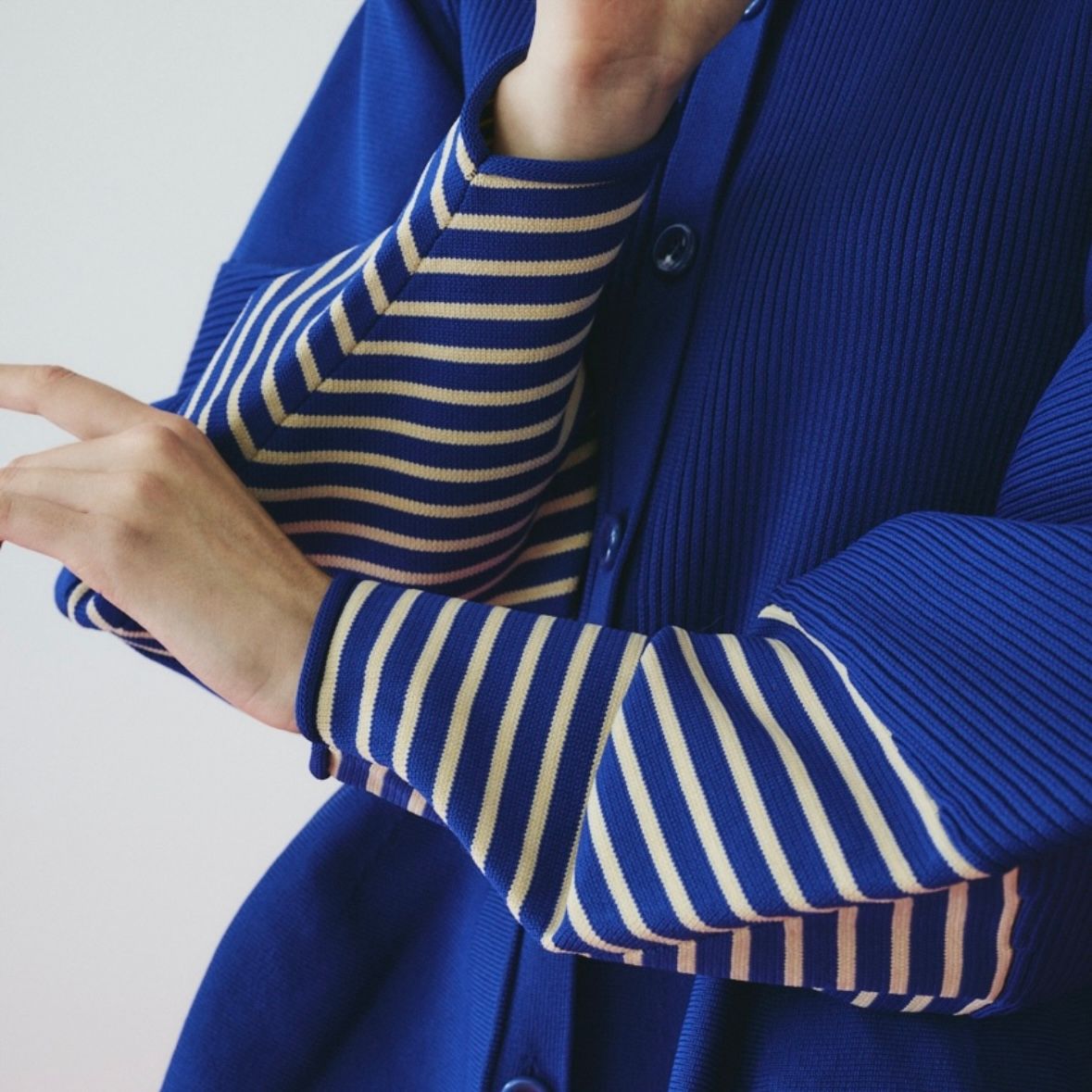 【残り一点】Border Sleeve Knit Tops