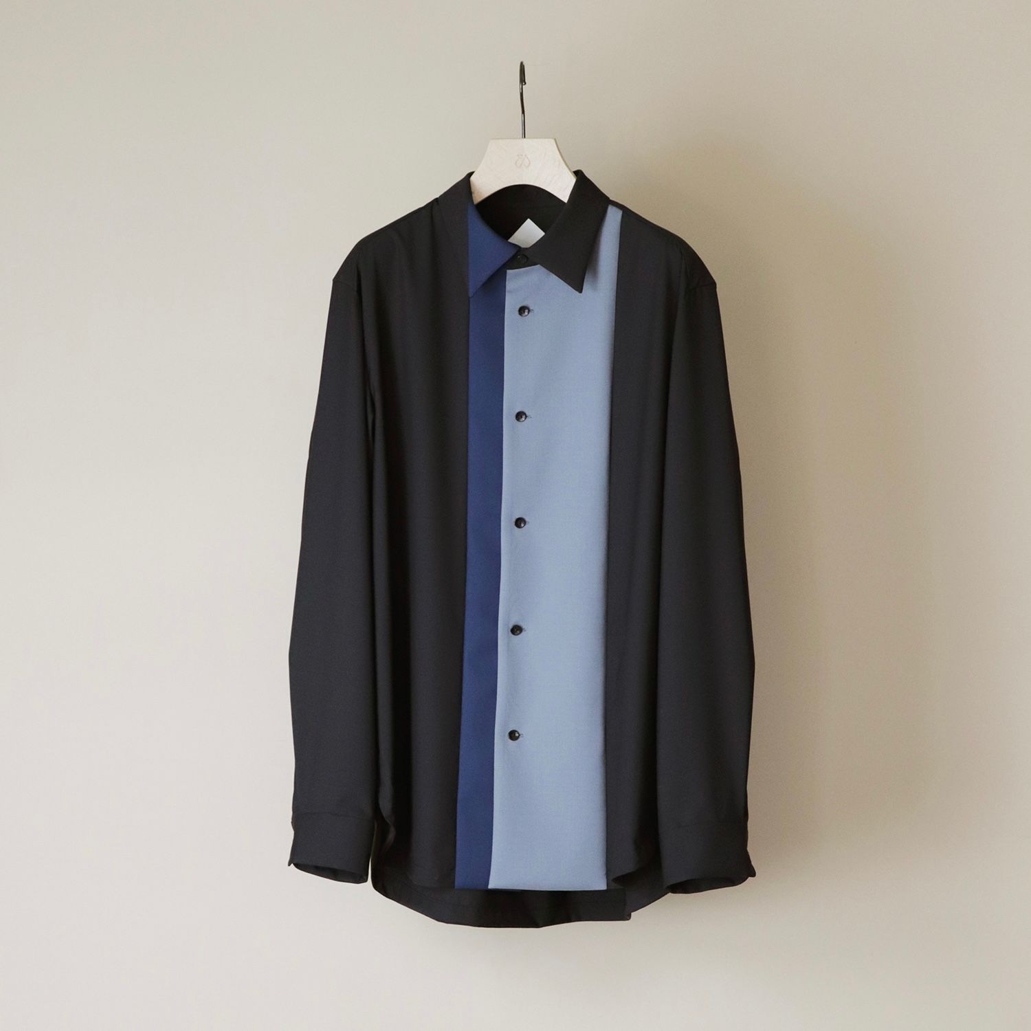 【極美品】ETHOSENS エトセンス ドルマンシャツ ブラック ETHOSENS/エトセンス】Tailorcollar shirt（シャツ/ブラウス