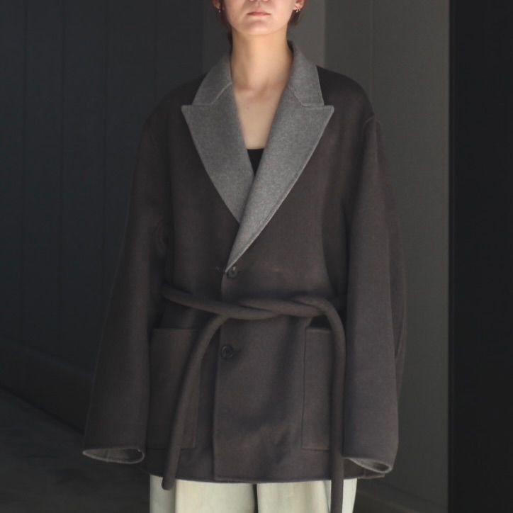 【残り一点】Wool/Cashmere Reversible Peak Lapel Jacket
