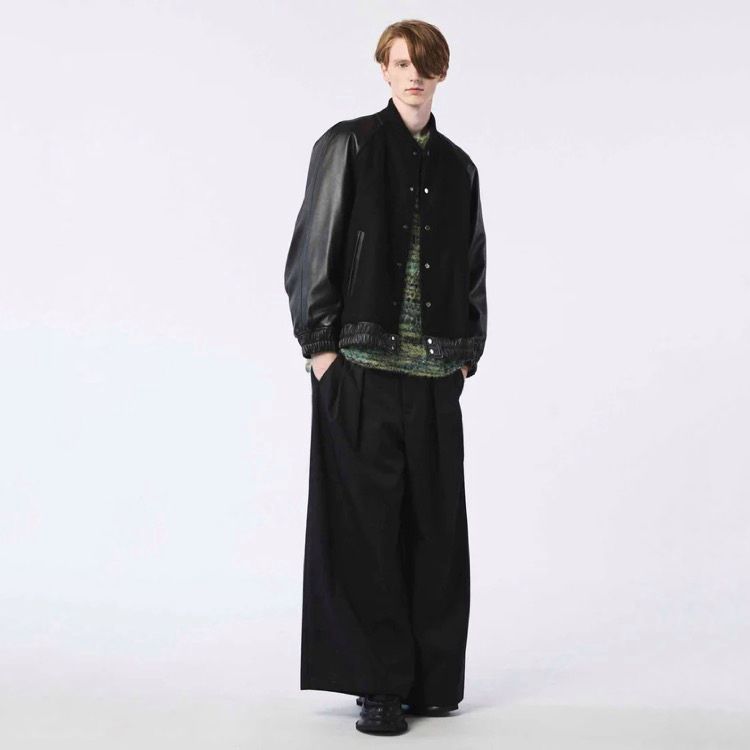 【残り一点】Sheep Leather Melton Combination Stadium Jacket