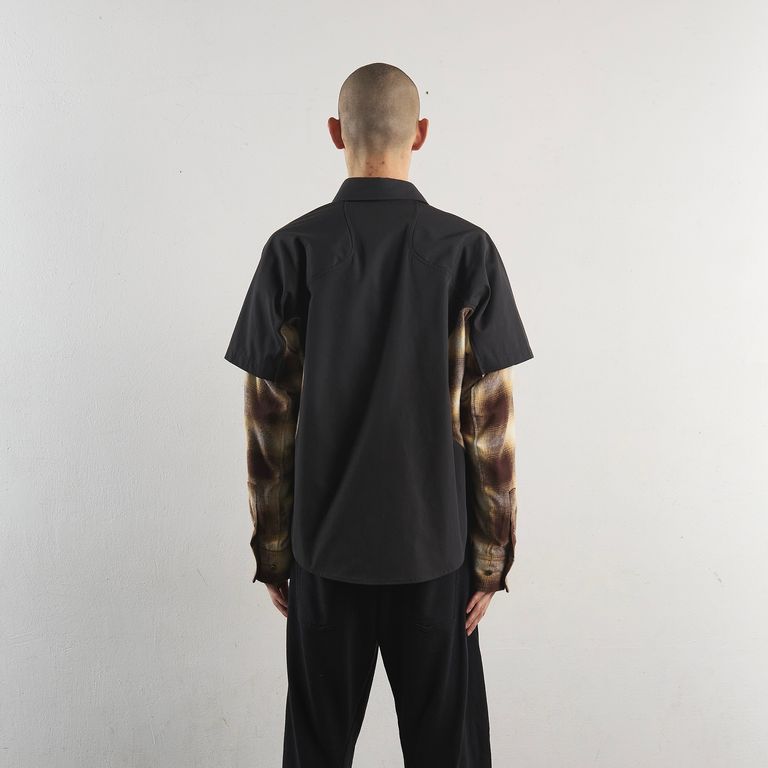 NVRFRGT - 【残り一点】Panelled Double Layer Long Sleeve Shirt 