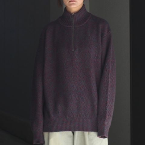 【残り一点】Wool Kanoko Half Zip P/O