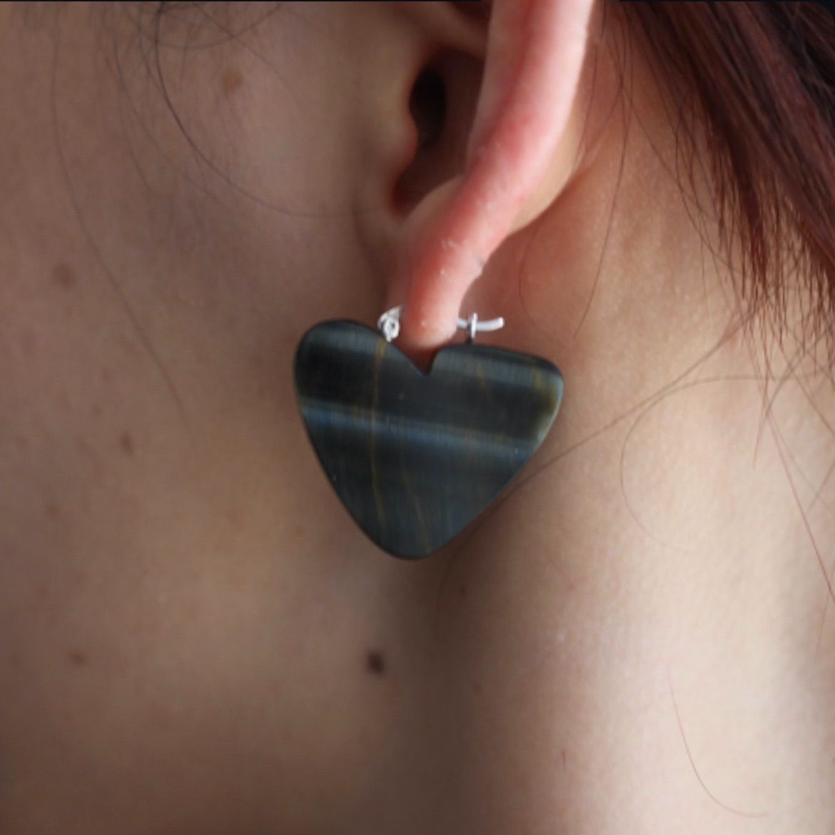 【残り一点】How Raw Heart Plate Earrings(両耳用）