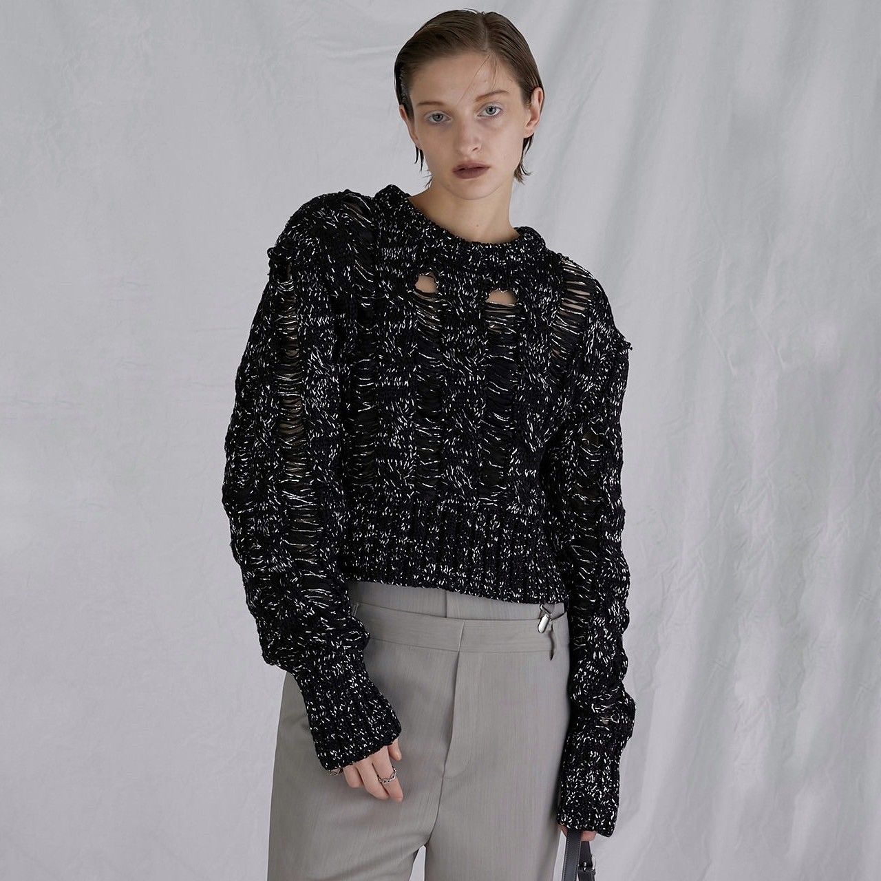 【残り一点】Lame Cable Knit Pullover