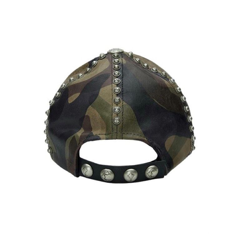 【残り一点】Studded Camo Leather Cap