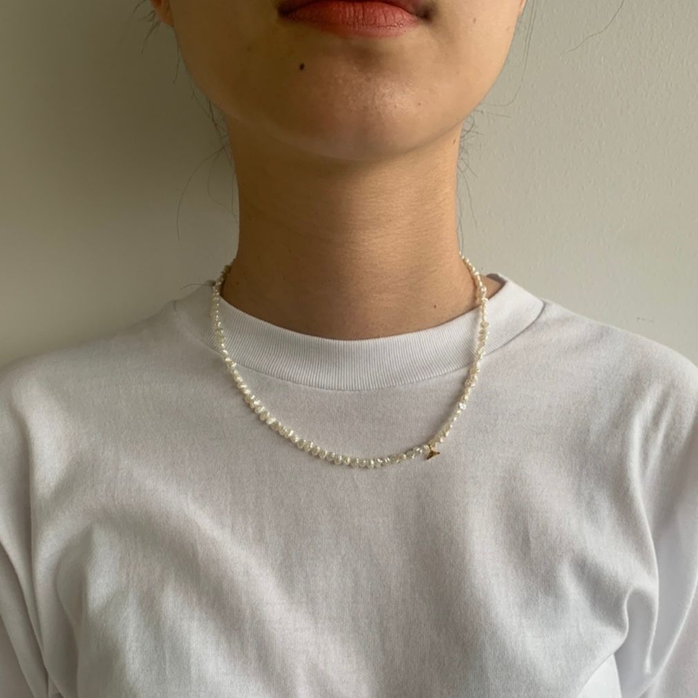 【お取り寄せ注文可能】Keshi Pearl Plate Necklace Choker