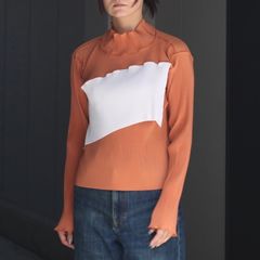 【残り一点】Spiral Wave Long Sleeve Top High Neck Type