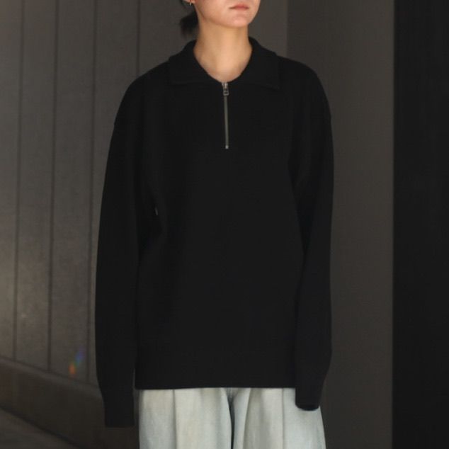 【残りわずか】Moss Stitch Half Zip Polo
