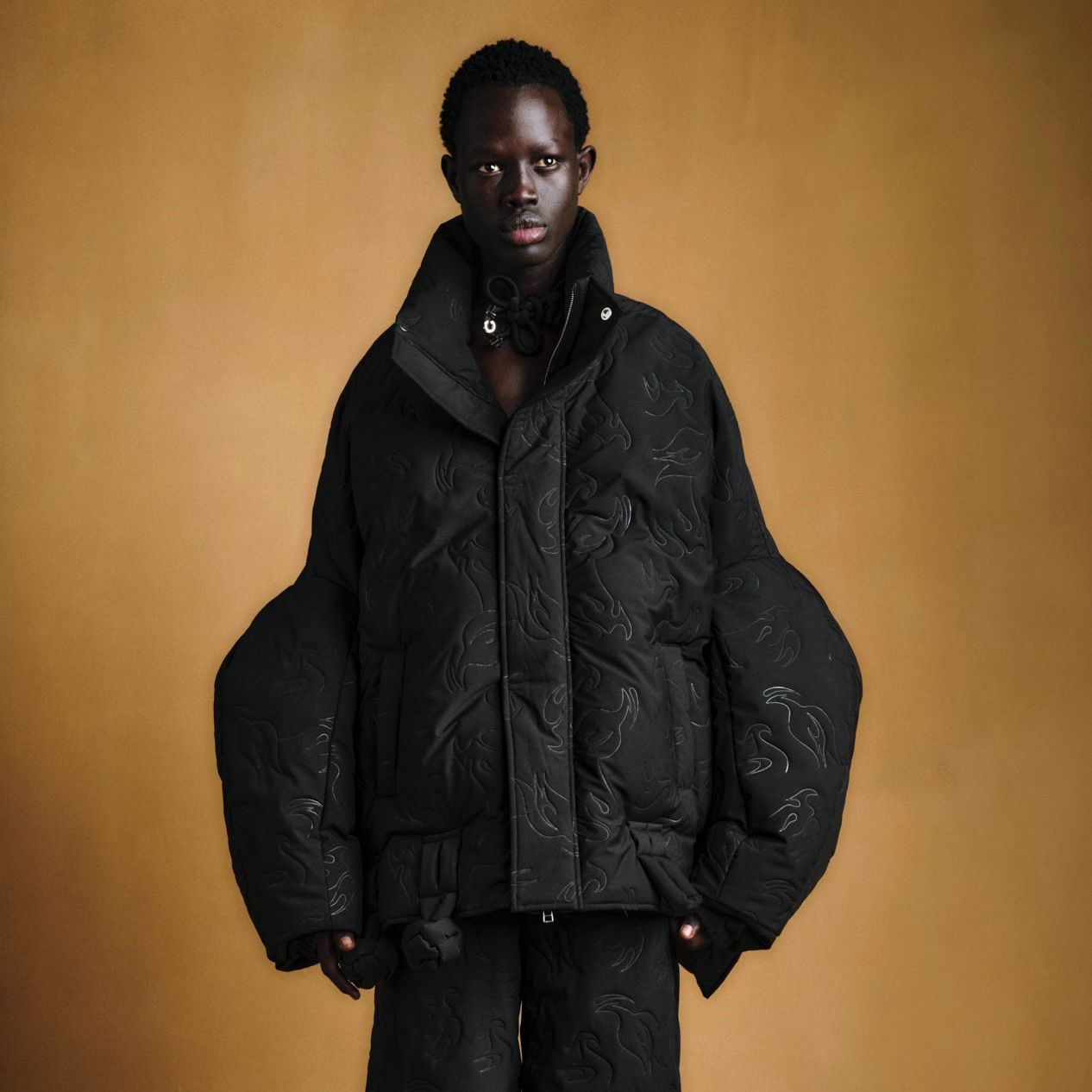 Feng Chen Wang - 【残り一点】Upside Down Jacket in Quilted Phoenix