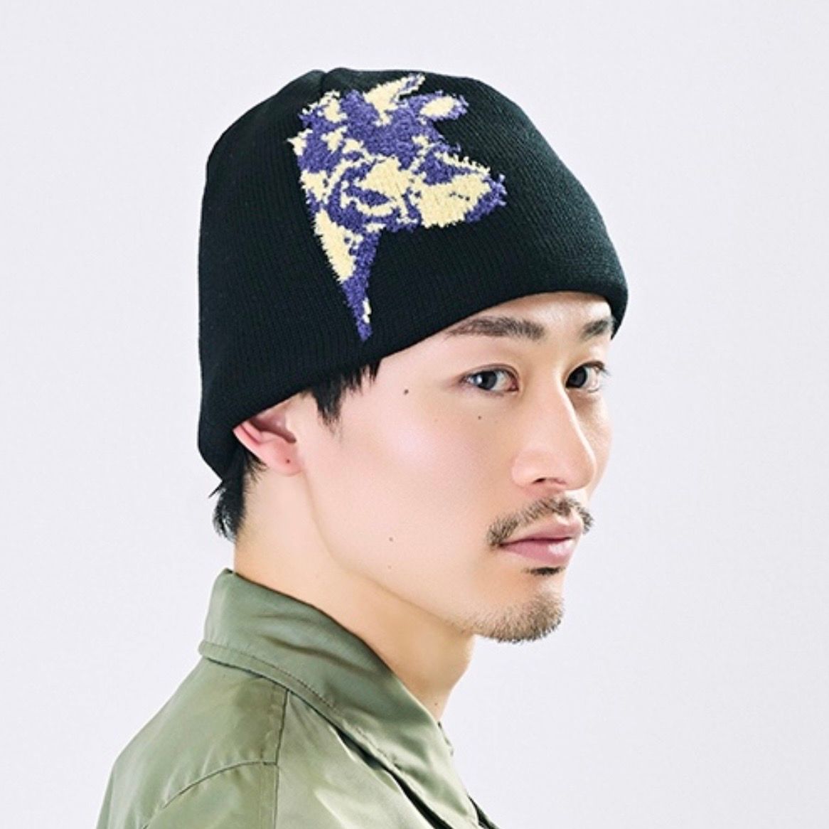 【残り一点】Cow Motif Jacquard Beanie