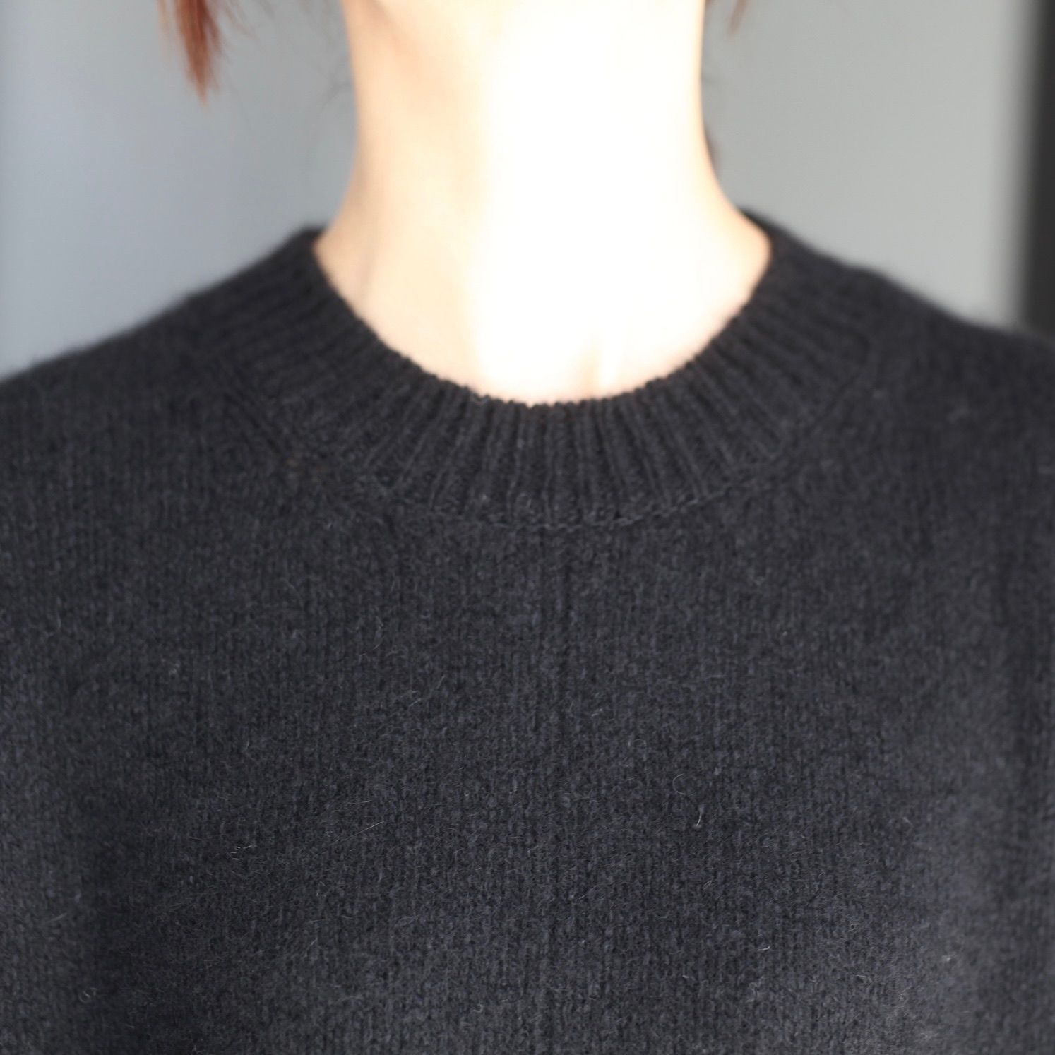 【残り一点】Cashmere/Sable Tweed Knit Crew Neck LS